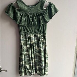 Stylish Green Camo Kids Dress